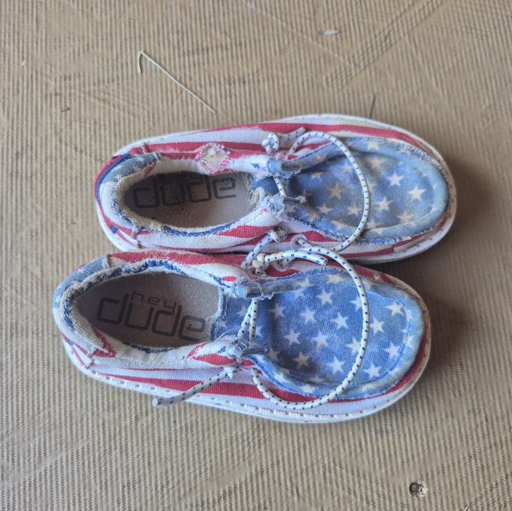Hey Dude Kids' Starry Red and Blue Moccasins